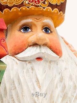G. DeBrekht Santa Claus Merry Moose Limited Edition Hand Painted Wooden Figure
