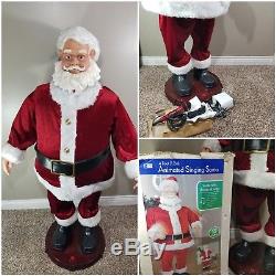 GEMMY Christmas 4' Animated Dancing Singing Santa Claus Plays 4 Holiday Songs