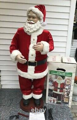 GEMMY Life Size 5ft Christmas Animated Singing Santa Claus withMic-Partially Works