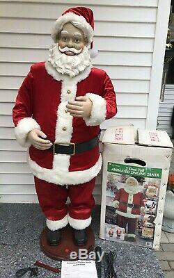 GEMMY Life Size 5ft Christmas Animated Singing Santa Claus withMic-Partially Works