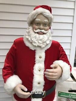 GEMMY Life Size 5ft Christmas Animated Singing Santa Claus withMic-Partially Works