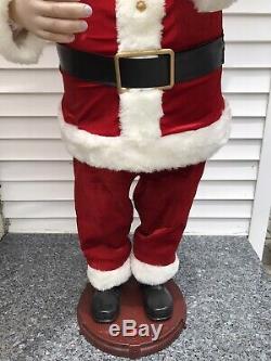 GEMMY Life Size 5ft Christmas Animated Singing Santa Claus withMic-Partially Works