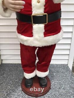 GEMMY Life Size 5ft Christmas Animated Singing Santa Claus withMic-Partially Works