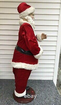 GEMMY Life Size 5ft Christmas Animated Singing Santa Claus withMic-Partially Works