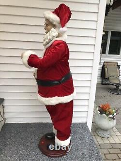 GEMMY Life Size 5ft Christmas Animated Singing Santa Claus withMic-Partially Works