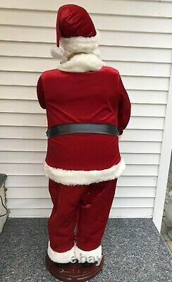 GEMMY Life Size 5ft Christmas Animated Singing Santa Claus withMic-Partially Works