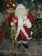 Giant 36 Inch Tall Santa Claus With Staff / Bells / Bear Christmas Prop Rare