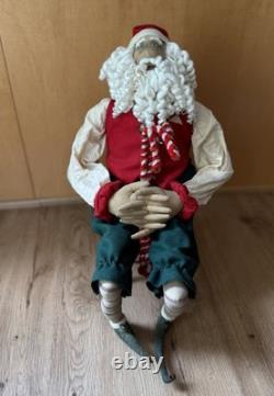 Gathered Traditions Joe Spencer Candy Cane Santa Claus Christmas Figure 13