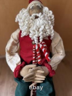 Gathered Traditions Joe Spencer Candy Cane Santa Claus Christmas Figure 13