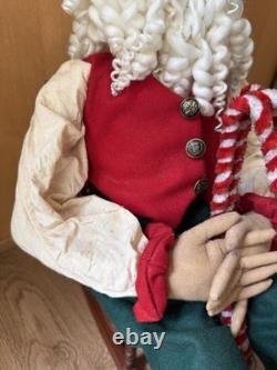Gathered Traditions Joe Spencer Candy Cane Santa Claus Christmas Figure 13