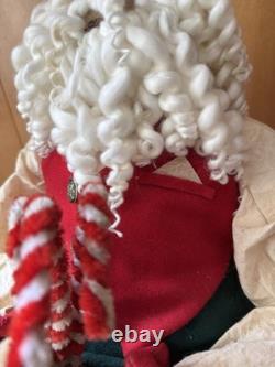 Gathered Traditions Joe Spencer Candy Cane Santa Claus Christmas Figure 13