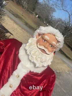 Gemmy 5ft Life Size Santa Claus Animated Singing Christmas Collapsible -Read