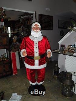 Gemmy Animated Singing Dancing SANTA CLAUS 5' Life Size With Microphone and all