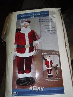 Gemmy Animated Singing Dancing SANTA CLAUS 5' Life Size With Microphone and all