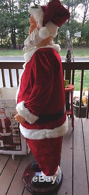 Gemmy Animated Singing Dancing Santa Claus Holiday Time 5 Ft in box COMPLETE