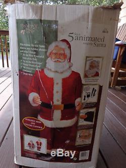 Gemmy Animated Singing Dancing Santa Claus Holiday Time 5 Ft in box COMPLETE