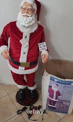 Gemmy Animated Singing Santa Claus Figure Christmas 5' Tall Talks Vintage Read