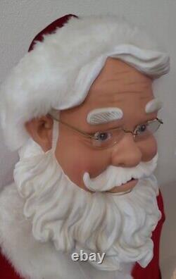 Gemmy Animated Singing Santa Claus Figure Christmas 5' Tall Talks Vintage Read