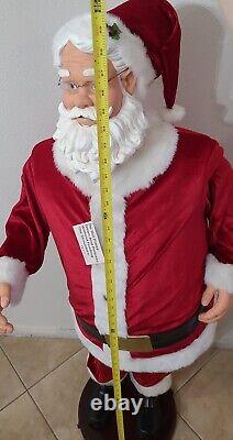 Gemmy Animated Singing Santa Claus Figure Christmas 5' Tall Talks Vintage Read