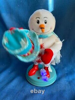 Gemmy Animated Snowflake Spinning Snowman Heat Snow Miser Blue Mini WORKS GREAT
