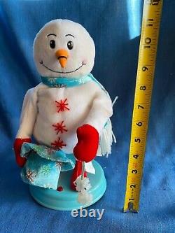 Gemmy Animated Snowflake Spinning Snowman Heat Snow Miser Blue Mini WORKS GREAT