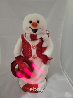 Gemmy Peppermint Twist Snowman Lights/Musical Spinning Works, No Tip Hat, VIDEO