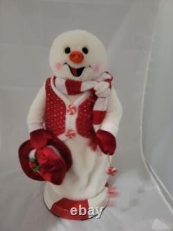 Gemmy Peppermint Twist Snowman Lights/Musical Spinning Works, No Tip Hat, VIDEO