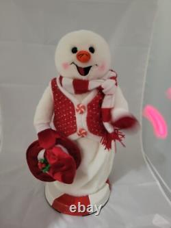 Gemmy Peppermint Twist Snowman Lights/Musical Spinning Works, No Tip Hat, VIDEO