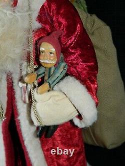Genuine OOAK 20 NORMA DECAMP Standing SANTA CLAUS with Handmade TOYS Come SEE