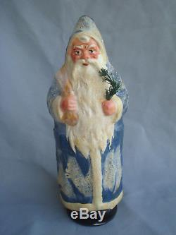 German Paper Mache Candy Container. Santa Claus In Blue