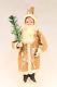 German Saint Nickolas 1928 Candy Holder Vintage Santa Claus With Feather Tree