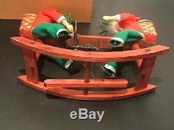 Germany Double Santa Claus Clockwork Windup See Saw Rocking Toy in Original Box