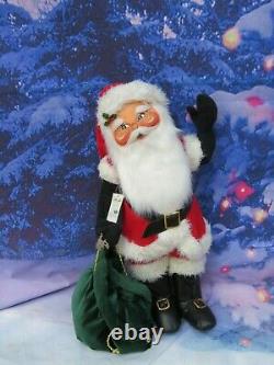 Giant 30 Annalee Classic Santa Claus Doll with Toy Bag On Stand #621002