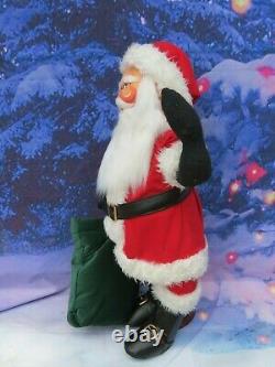 Giant 30 Annalee Classic Santa Claus Doll with Toy Bag On Stand #621002