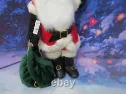 Giant 30 Annalee Classic Santa Claus Doll with Toy Bag On Stand #621002