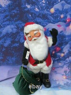 Giant 30 Annalee Classic Santa Claus Doll with Toy Bag On Stand #621002