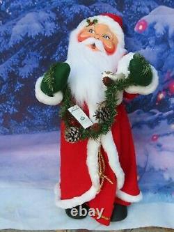 Giant 30 Annalee Santa Claus Doll With Pine Bough & Bird 621004 NEW With Tag