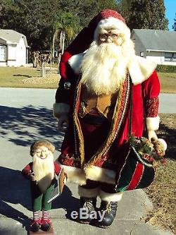 Giant Life Size Santa Claus & Elf Helper