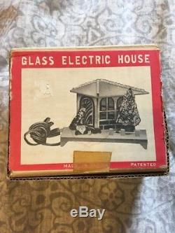 Glass Electric House Christmas Santa Claus Vintage Made in Japan with Original Box