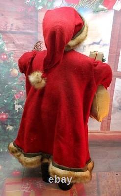 Gorgeous 3 Foot Tall Victorian Style Christmas Santa Claus Figure With Gifts