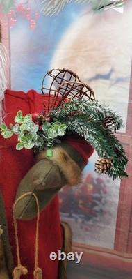 Gorgeous 3 Foot Tall Victorian Style Christmas Santa Claus Figure With Gifts Gorgeous 3 Foot Tall Victorian Style Christmas Santa Claus Figure With Gifts