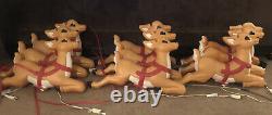 Grand Venture Santa Claus Sleigh With (9) Flying Reindeer Blow Molds
