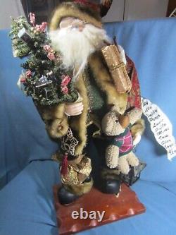 Grandeur Noel 32 Fabric Santa Claus Collectors Edition Christmas Figure with Box