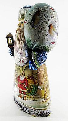 Great Santa Claus Father Frost Ded Moroz Wooden Carved Hand Painted BIG #31