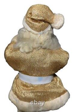 HAROLD GALE Vintage Christmas 14 SANTA CLAUS Figure, GOLD LAME Suit