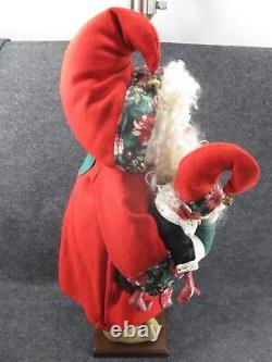 HOUSE OF HATTEN Santa Claus Figure with Elf Bunny & Bells 22.5 Tall READ AD