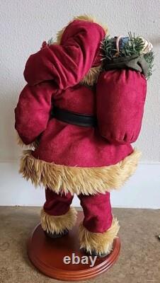 HTF Vtg Dept 56 Woodland Rustic Santa Claus Father Christmas 20 Figure Sled Ski