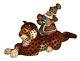 Hand Carved & Painted Santa Riding Leopard