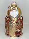 Hand Carved Painted Wooden Santa Claus 11.02 28cm And Nutcracker