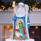 Hand Carved Saint Nicholas Figurine With Nativity Scene Christmas Wood Decor
